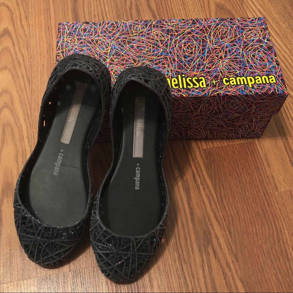 Melissa campana zig zag glitter ballerina flats